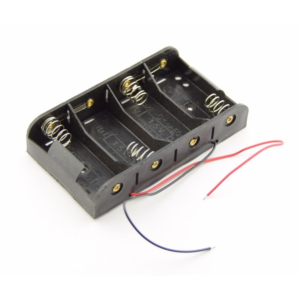 4x C Battery Holder with Loose Wires 4xCLEADSHOL